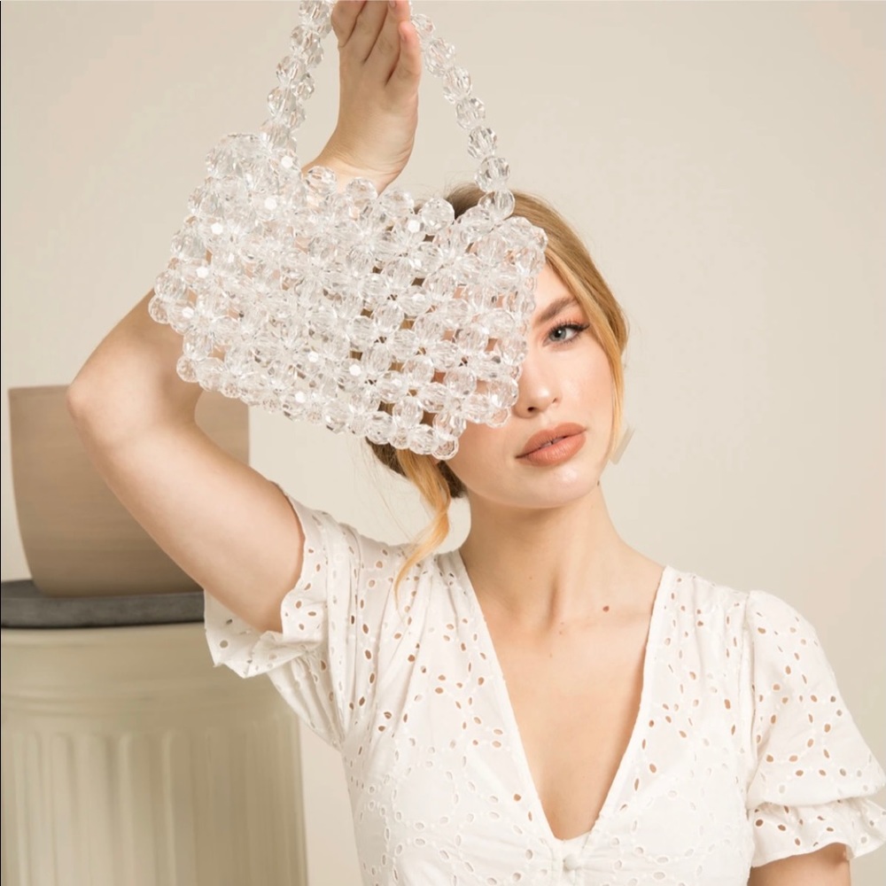 clear acrylic small top-handle bag